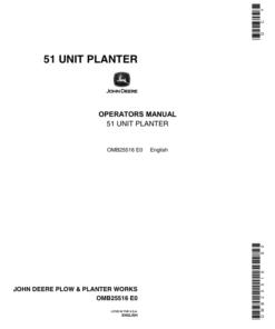 John Deere 51 Unit Planter Operator's Manual (OMB25516)