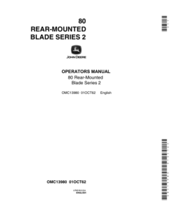 John Deere 80 Rear Blade (Series 2) Operator's Manual (OMC13980)