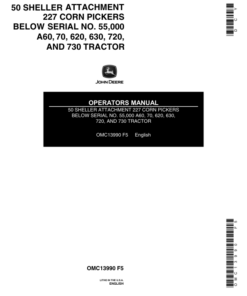 John Deere 50 Corn Sheller Attachment (- 055000) Operator's Manual (OMC13990)