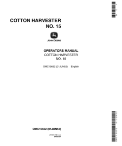 John Deere Cotton Harvester No. 15 Operator's Manual (OMC15652)
