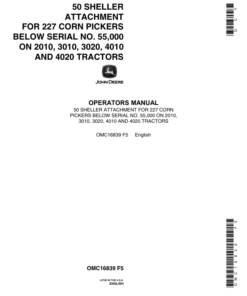 John Deere 50 Sheller Attachment Operator's Manual (OMC16839)