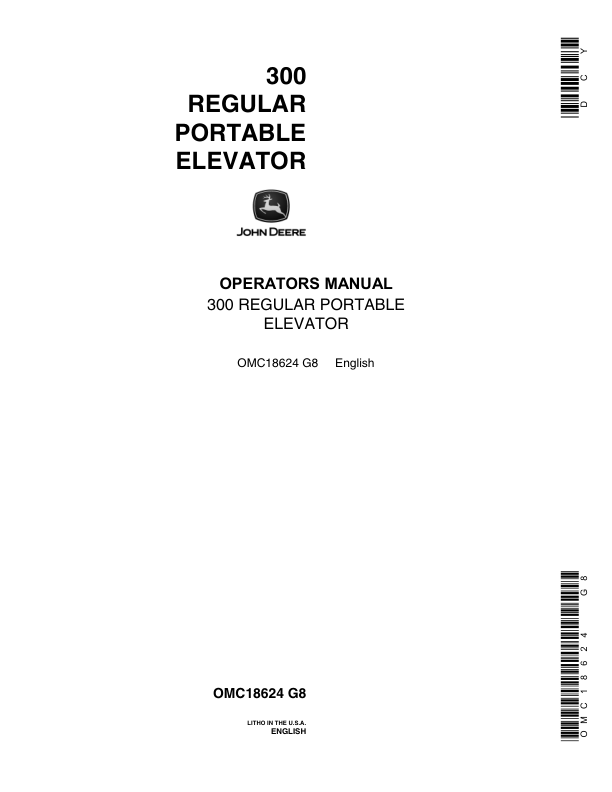 John Deere 300 Regular Portable Elevator Operator's Manual (OMC18624)