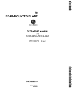 John Deere 78 Rear Blade Operator's Manual (OMC19585)