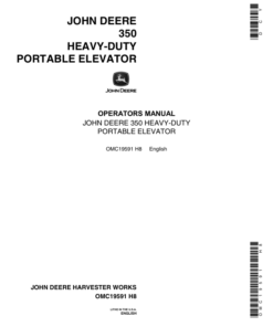 John Deere 350 Heavy-Duty Portable Elevator Operator's Manual (OMC19591)