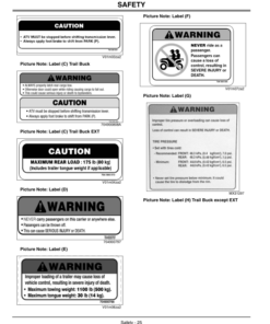 Alternative view of John Deere 500 650, 650EX, 650EXT Trail Buck Utility All Terrain Vehicles Operator's Manual (OMC219000326)