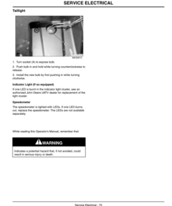Alternative view of John Deere 500, 500EX, 500EXT Buck UATV (010001-) Operator's Manual (OMC219000390)