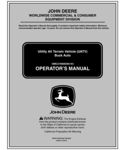 John Deere 500 Buck Auto Utility All Terrain Vehicle (020001-) Operator's Manual (OMC219000394)