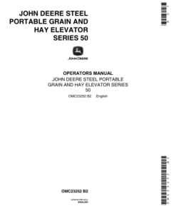 John Deere Steel Portable Grain, Hay Elevator - Series 50 Operator's Manual (OMC23252)