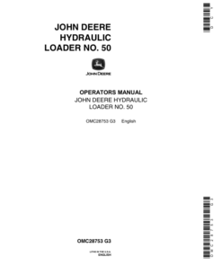 John Deere No. 50 Hydraulic Loader Operator's Manual (OMC28753)