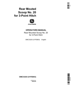 John Deere 20 Rear-Mounted Scoop Operator's Manual (OMC33253)