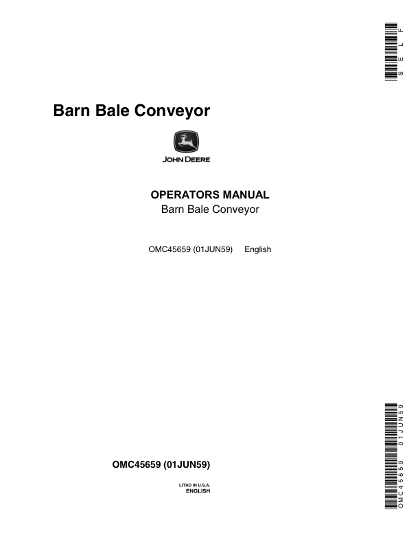 John Deere 14 Foot Barn Bale Conveyor (Series 1) Operator's Manual (OMC45659)