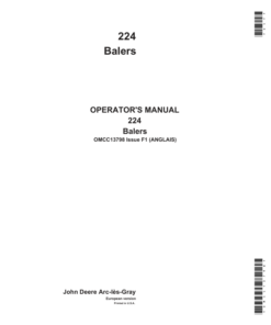 John Deere 224 Balers Operator's Manual (OMCC13798)