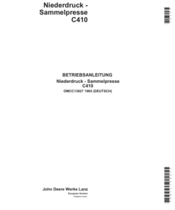 John Deere C410 Low-Density Balers Operator's Manual (OMCC13827)