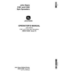 John Deere C381, C392 Spin Spreader Operator's Manual (OMCC16360)