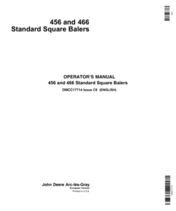John Deere 457 & 466 Standard Square Balers Operator's Manual (OMCC17714)