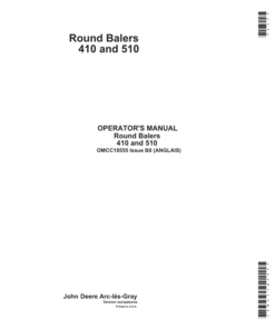 John Deere Round Balers 410, 510 Operator's Manual (OMCC18555)