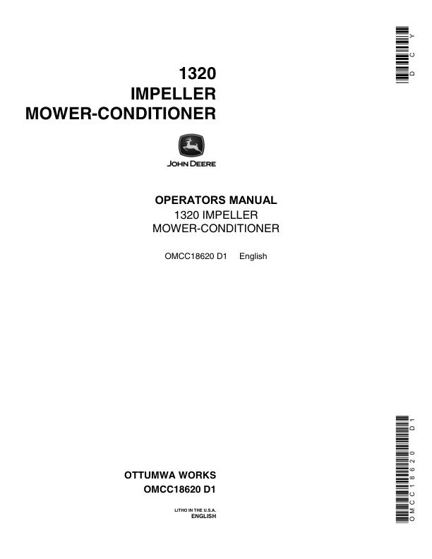 John Deere 1320 Mower Conditioner Operator's Manual (OMCC18620)