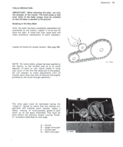 Alternative view of John Deere 330 Baler Operator's Manual (OMCC19536)