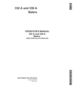 John Deere 332 A, 336 A Balers Operator's Manual (OMCC19542)