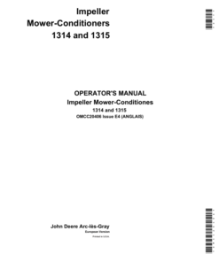 John Deere Impeller Mower-Conditioners 1314, 1315 Operator's Manual (OMCC20406)