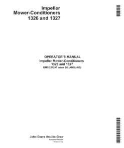 John Deere impeller Mower-Conditioners 1326, 1327 Operator's Manual (OMCC21247)