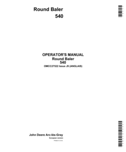 John Deere Round Baler 540 Operator's Manual (OMCC27522)