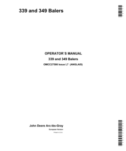 John Deere 339, 349 Balers Operator's Manual (OMCC27586)