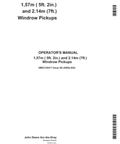 John Deere 1,57m Windrow Pickups Operator's Manual (OMCC30417)