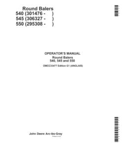 John Deere Round Balers Operator's Manual (OMCC33477)