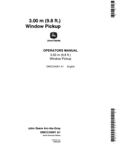 John Deere Self-Propelled Windrow Pickup - 9.8 Foot Operator's Manual (OMCC34001)