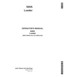 John Deere 640A Loader Operator's Manual (OMCC36945)