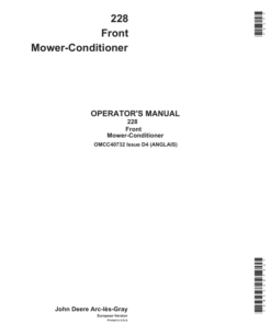 John Deere 228 Front Mower-Conditioner Operator's Manual (OMCC40732)