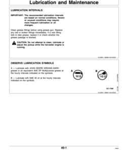Alternative view of John Deere 630, 645 Windrow Pickup Operator's Manual (OMCC42124)