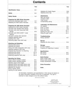 Alternative view of John Deere 630, 645 Windrow Pickup Operator's Manual (OMCC42128)