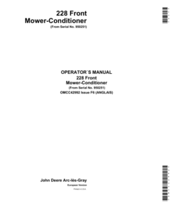 John Deere 228 Front Mower-Conditioner Operator's Manual (OMCC42992)