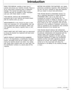 Alternative view of John Deere 565 Round Baler Operator's Manual (OMCC51263)
