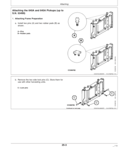 Alternative view of John Deere 630A, 640A, 645A Windrow Pickup Operator's Manual (OMCC58124)