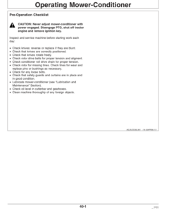 Alternative view of John Deere 324, 328, 331 Mower Conditioner Operator's Manual (OMCC58248)