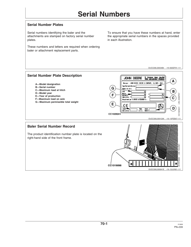 John Deere 572, 582 & 592 Round Balers Operator's Manual (OMCC58667) - Image 3