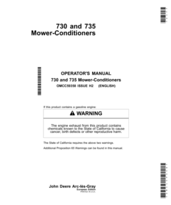 John Deere 730, 735 Mower-Conditioners Operator's Manual (OMCC59358)