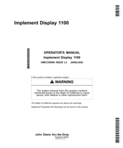 John Deere Implement Display 1100 Operator's Manual (OMCC59590)