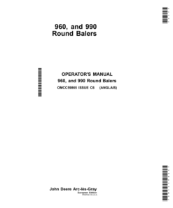 John Deere 960 & 990 Round Balers Operator's Manual (OMCC59865)