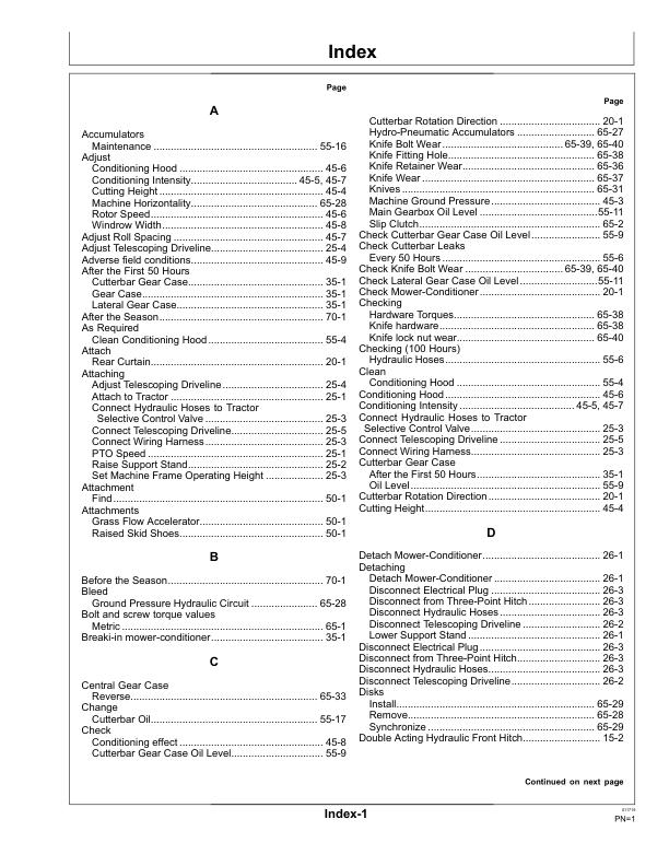 John Deere F310R, F350R Mower-Conditioners Operator's Manual (OMCC60580) - Image 2