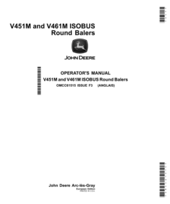 John Deere V451M, V461M ISOBUS Round Balers (European Edition) Operator's Manual (OMCC61515)