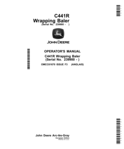 John Deere C441R Wrapping Baler (239900-) (European Edition) Operator's Manual (OMCC61670)