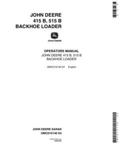 John Deere 415B, 515B Backhoes Operator's Manuals (OMCD16146)