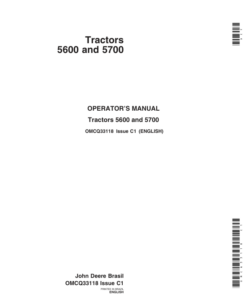John Deere Tractors 5600, 5700 Operator's Manual (OMCQ33118)