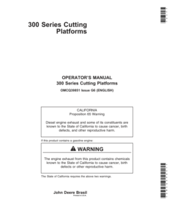 John Deere 312, 314, 316, 319, 323 Cutting Platforms Operator's Manual (OMCQ39851)