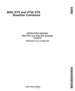 John Deere 9650 STS, 9750 STS Brazilian Combines Operator's Manual (OMCQ48596)