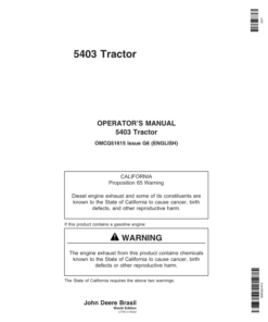 John Deere 5403 Tractor Operator's Manual (OMCQ51615)
